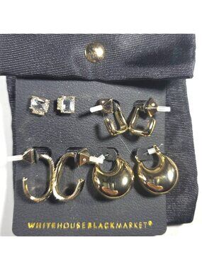 Set Of 4 earrings Gold tone womens Jewelry career White House Black Market